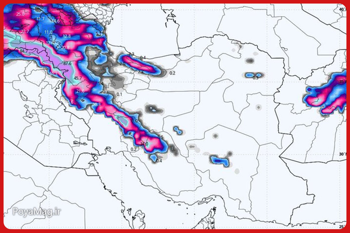 بارش سنگین برف و باران برای ۲۰ استان از فردا + جزئیات سامانه بارشی قوی 2 سامانه بارشی جدید
