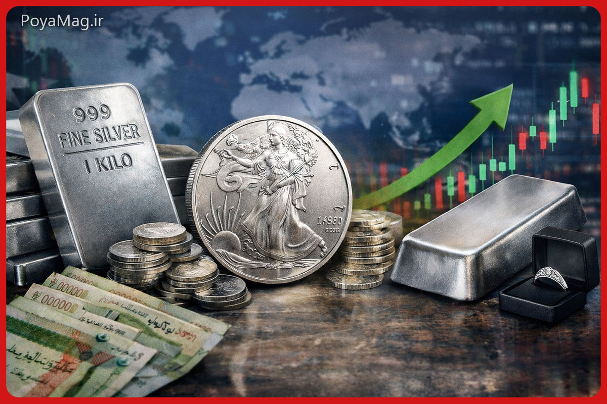 قیمت نقره امروز ۶ دی ۱۴۰۴ | رشد قیمت نقره ادامه دارد 1 نقره