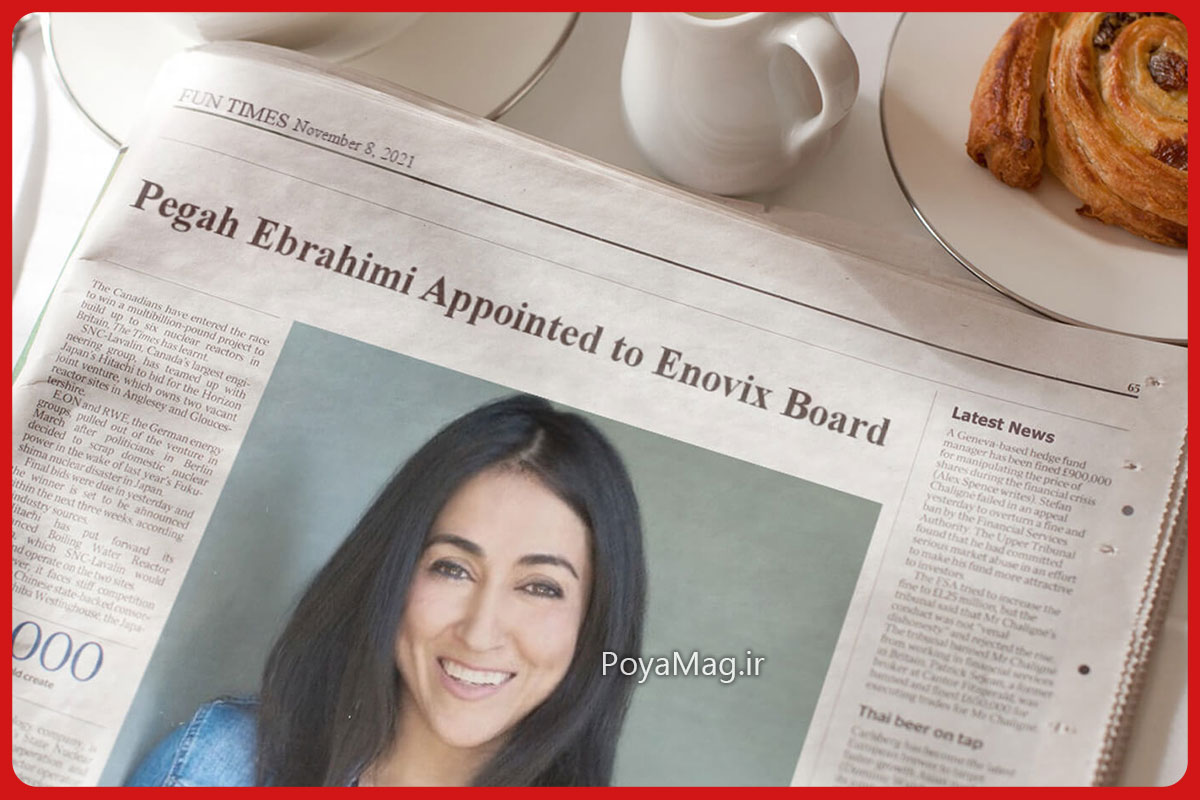بیوگرافی پگاه ابراهیمی؛ سرمایه گذار زن ایرانی در آمریکا + سوابق شغلی و تحصیلات 2 عکس پگاه ابراهیمی در روزنامه