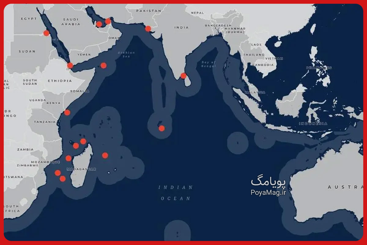 نقشه دریایی ناوهای اطراف جهان