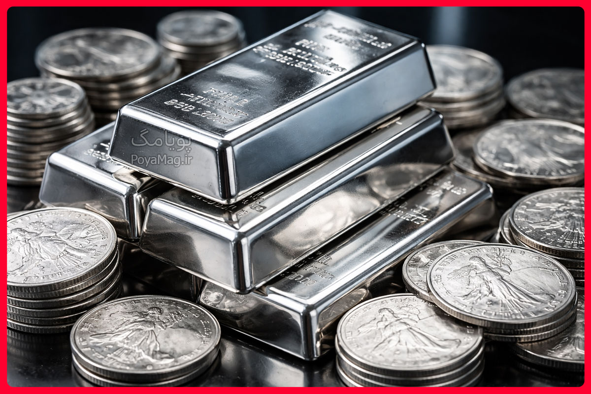 قیمت نقره امروز 25 بهمن 1404 | انس نقره چند ؟ 1 قیمت نقره